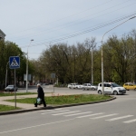 Вид на площадь Троицкую с проспекта Ермака. Апрель 2013